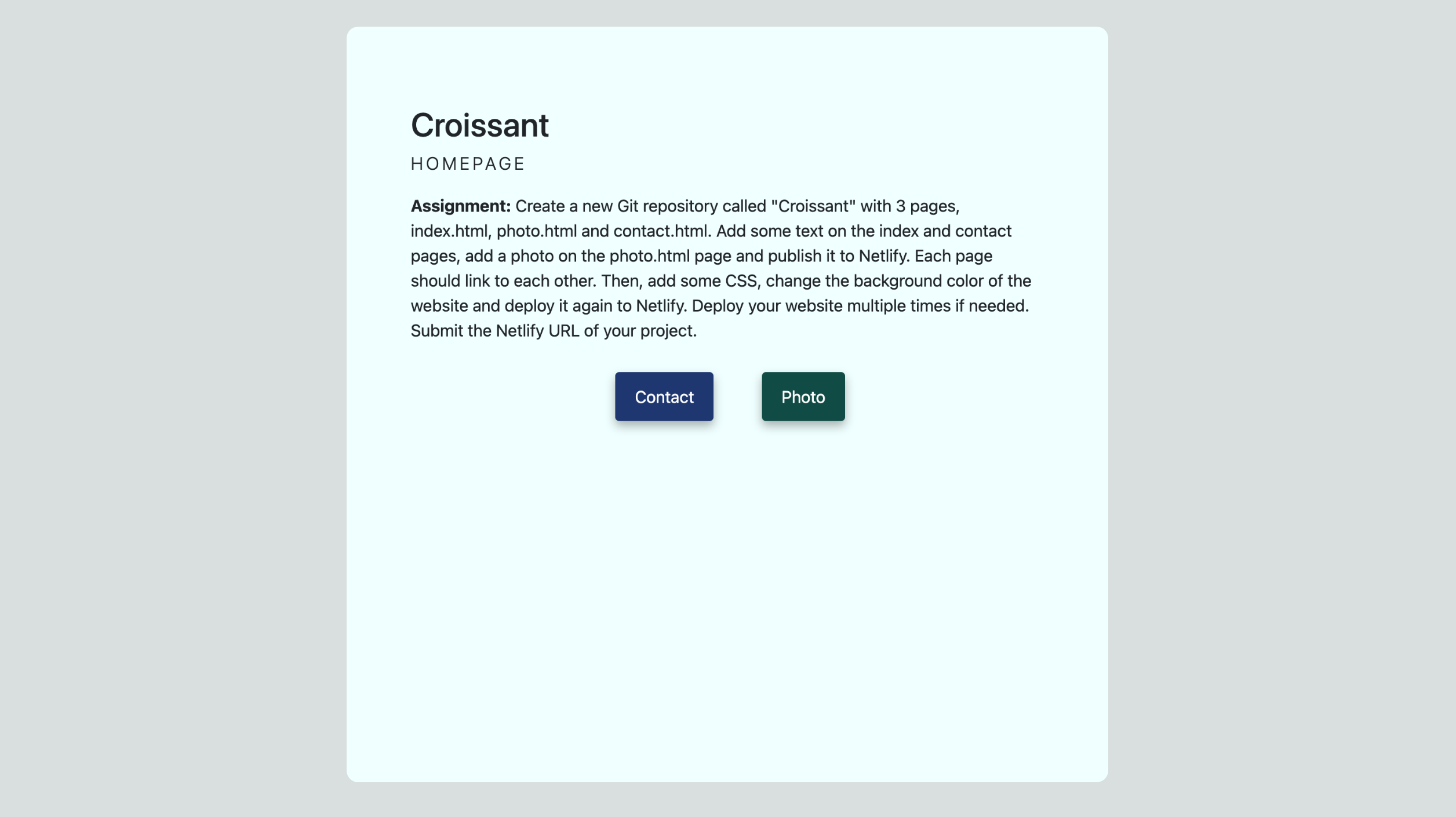 Croissant, a SheCodes homework project